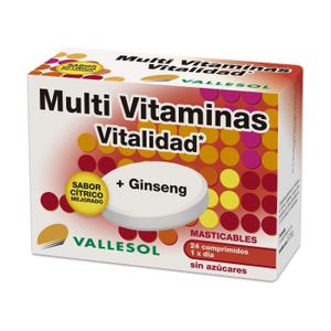 TONUS - VITALITÉ VALLESOL - Multi Vitamines Vitalité + Ginseng 24 comprimés à croquer