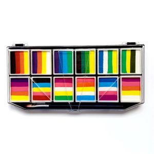 PALETTE DE MAQUILLAGE  Arc-en-ciel 12 couleurs-Pigment à base'eau mat, boîte arc en ciel de 6-10-12 couleurs, produits de maquillage