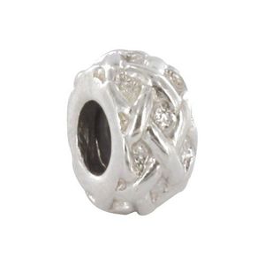 Doublé .925 Solid Sterling Silver European Bouchon en caoutchouc Spacer Bead Charm