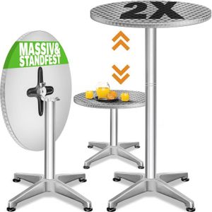 MANGE-DEBOUT CASARIA® Set de 2 tables de bar hautes en alu avec