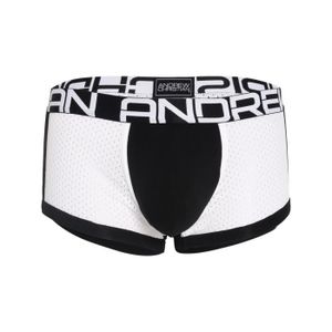 BOXER - SHORTY Andrew Christian - Sous-vêtement Hommes - Boxers Homme - SHOW-IT® Sports Mesh Boxer Black/White - Noir