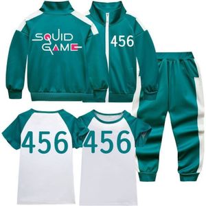 Ensemble de vêtements Survêtement Enfant Garçon Ensemble 3pcs Jogging Squid Game Sweatshirt + T-shirt + Pantalon Halloween Cosplay Costume - 456
