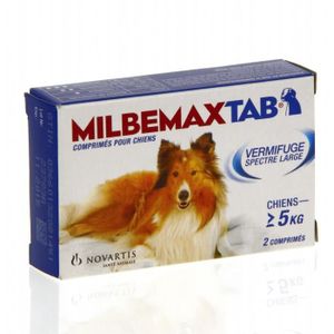 Milbemax Tab vermifuge chien de moins de 5 kg - Cdiscount Animalerie