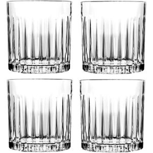 WHISKY BOURBON SCOTCH Transparent 4 verres de whisky, 300 ml de lunettes