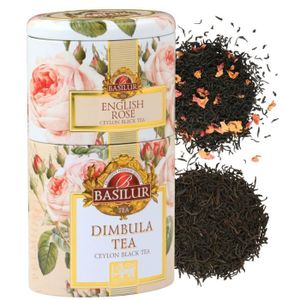 THÉ BASILUR English Rose & Dimbula 2 in 1 - thé noir en feuilles dans une boîte décorative de 100g