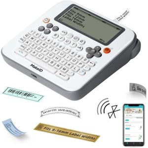 MakeID Étiqueteuse Bluetooth avec ruban d'écriture, étiqueteuse portable  autocollante, pour la maison, le bureau et l'école, sans fil pour iOS et  Android Blanc HD 300dpi : : Fournitures de bureau