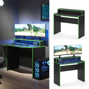 MEUBLE INFORMATIQUE Bureau d'ordinateur VICCO Kron noir vert 100 x 60 