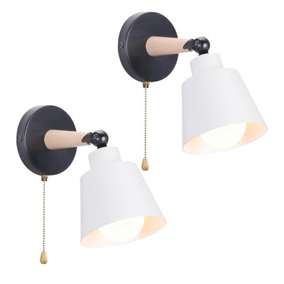 Alpinaluz Applique Murale Nordique Industrielle - Bois Naturel, Spot GU10 Orientable Avec Interrupteur Intégré