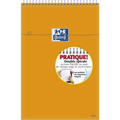 OXFORD - Bloc notes - A4 - 160 pages - grands carreaux - 80G