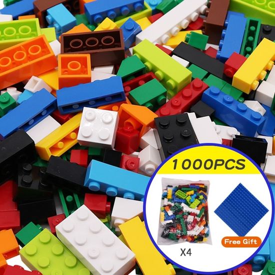Blocs de construction créatifs en vrac pour enfants,1000 pièces,briques ...