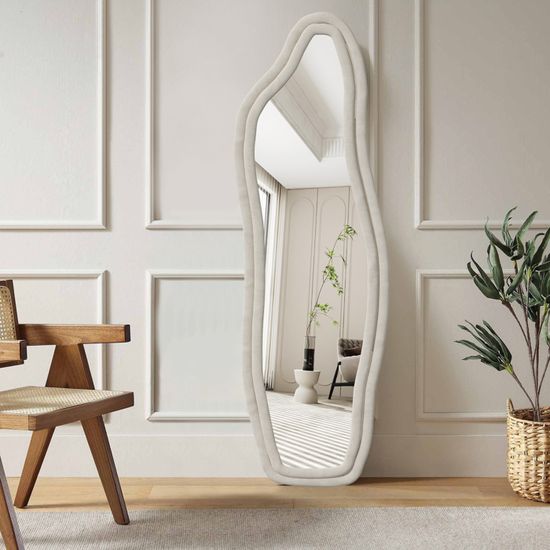 Générique Miroir Pleine Longueur 150x40 cm, Miroir sur Pied à Cadre Simple, Grand Miroir Mural HD avec Crochet, reflet en Verre HD Transparent, incassable et léger (Noir,150x40cm