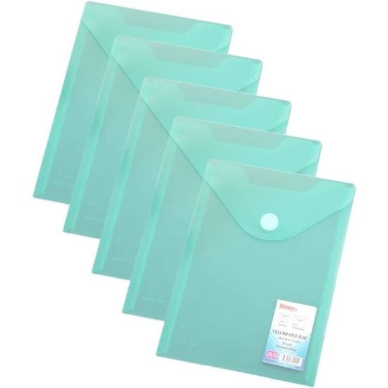 PATIKIL 24 Chemises Plastique L Type A5 – Poches Transparentes Pour Documents, Rapports, CV Et Projets, Blanc