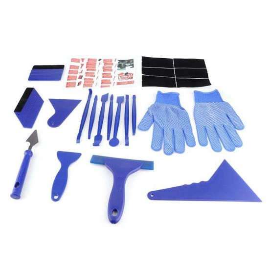 Lot 7 Outils De Fermeture De Bord Pour Film Auto - Grattoir Non-Rayant, Pour Pose Vinyle, Habillage, Autocollants - Matière PP Rouge