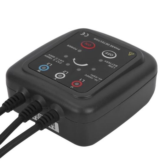 Testeur De Séquence Et Présence Phase 60-600V AC - Indicateur LED + Buzzer - Détecteur Rotation Phase 3