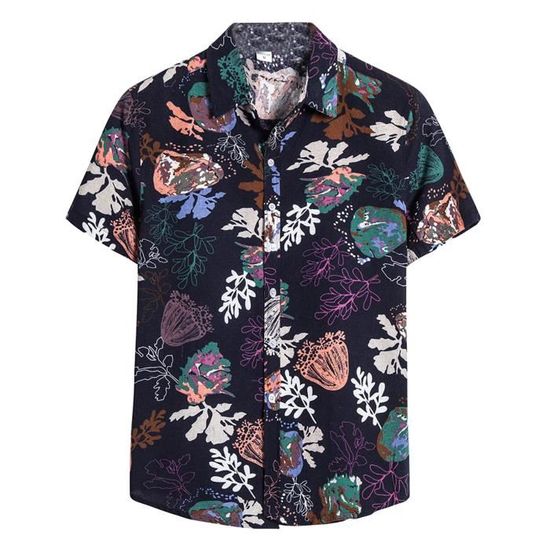 Chemise Hawaïenne Homme Manches Courtes - Motif Perroquet, Polyester Léger, Col écarté, Style Plage Rétro - 8