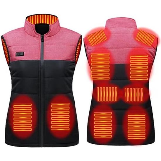 Gilet Chauffant Femme - 13 Zones Chauffantes USB | Veste Thermique Avec Batterie 15000mAh