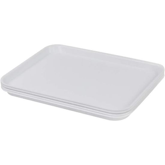 Lot de 4 Plateaux de Service en Plastique pour Restauration Rapide