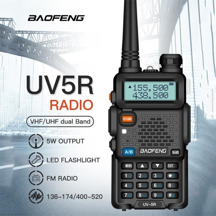 Baofeng UV-5R Transceiver VHF UHF double bande radio 136-174 400-480 MHz t1 Walkie @co4948