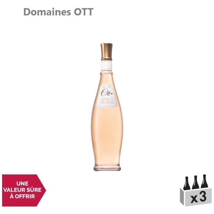 Côtes de Provence Château de Selle Coeur de grain Rosé 2019 - Lot de 3x75cl - Domaines OTT - Vin AOC Rosé de Provence - Cépages