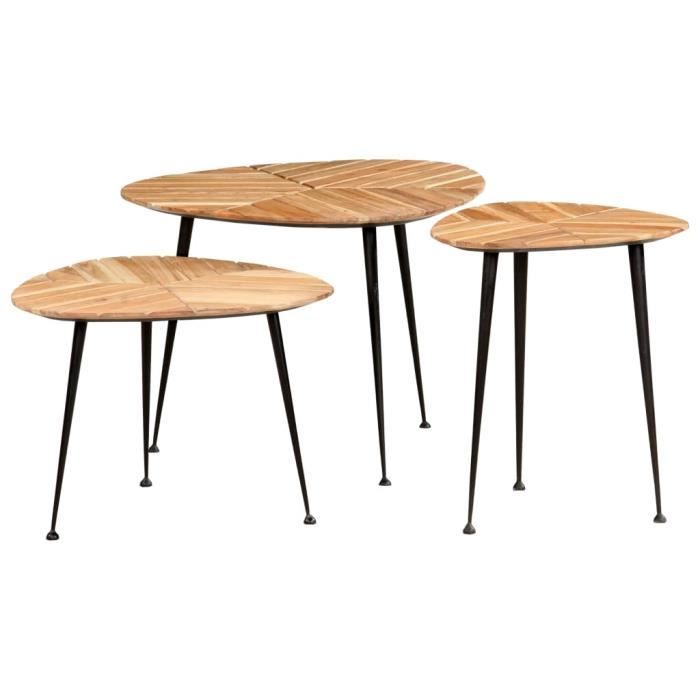 Tables basses 3 pcs Bois d'acacia massif