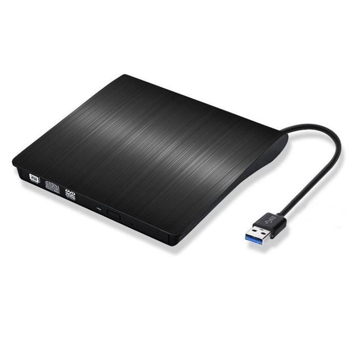 Lecteur-Graveur CD-DVD-RW USB 3.0 pour PC HP OMEN Branchement Portable Externe (NOIR)