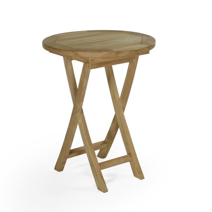 Table pliante ronde en teck Ecograde Bistrot ø 60 cm