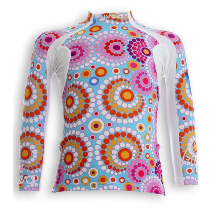 UVEA Teeshirt rashguard anti UV 80+ maillot manches longues INDIANA - Taille 2/4 ans - Couleur galet