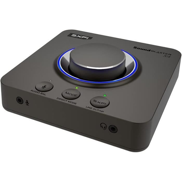 Creative Sound Blaster X4 Hi-Res 24bit/192kHz DAC USB Externe et Carte Son Ampli, Multi-Canaux, 7.1 Surround Discret, Entree