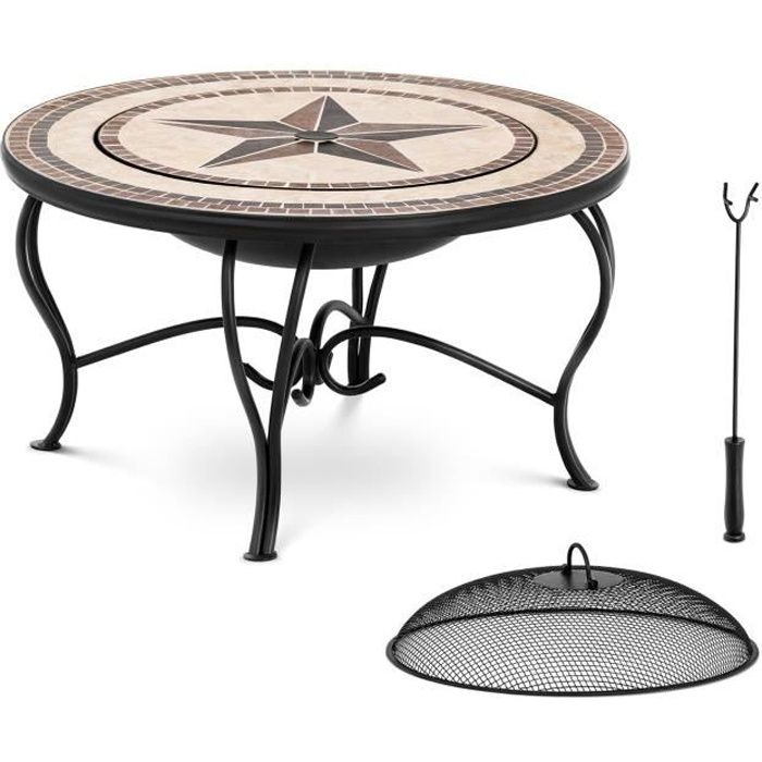 rasero Extérieur Jardin Acier Barbecue Chauffage De Terrasse Uniprodo UNI_F_BOWL_02 (diamètre 76cm Acier et Céramique Âtre et Table)