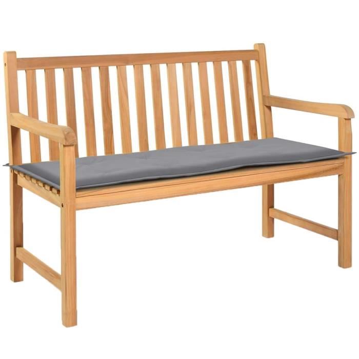 Coussin de Banc de Jardin Terrasse Style Contemporain Banquette de Jardin Extérieure Gris 120 x 50 x 3 cm