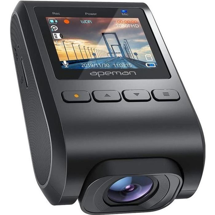 APEMAN Dashcam Discrète Caméra Embarquée Voiture, Caméra De Bord avec Écran Couleur De 1,5-, Grand Angle 170°, Mode Parking, Détecti