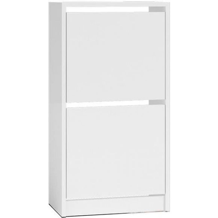 Meuble à chaussures design avec 2 portes Betsi 2 28 Blanc