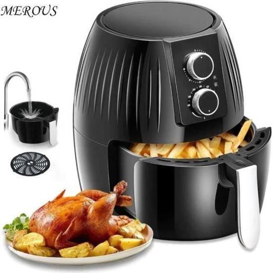 MEROUS Friteuse à air sans huile 5L noire (saine et rapide à utiliser)