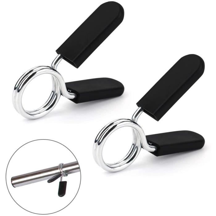 Printemps Pince Clips, Pince à Ressort Clips Collier Bar Poids Haltérophilie Clamps 25mm-28mm-30mm avec poignée, Haltère Pince pou