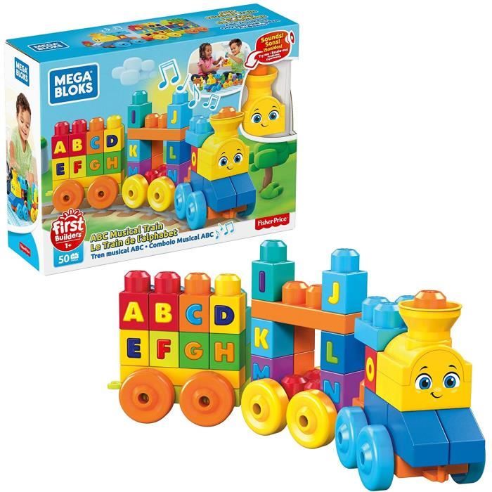 VEHICULE A CONSTRUIRE ENGIN TERRESTRE A CONSTRUIREMega Bloks Le Train de L'Alphabet, jeu de blocs de construction, 50 pi&egrav467
