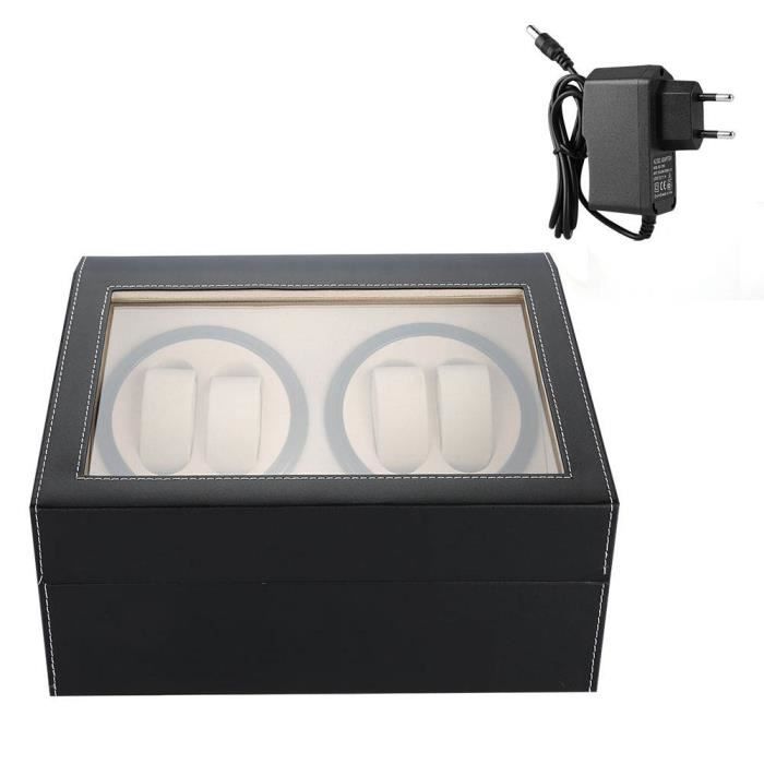 HURRISE remontoir de montre 4 Remontoir de montre pour 4 montres automatiques + 6 grilles Boîte de rangement pour montre Moteur