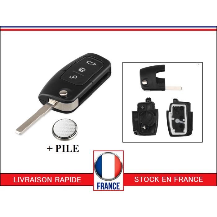 coque clé plip FORD 3 boutons Fiesta Mondeo C-MAX S-MAX galaxy Focus avec pile