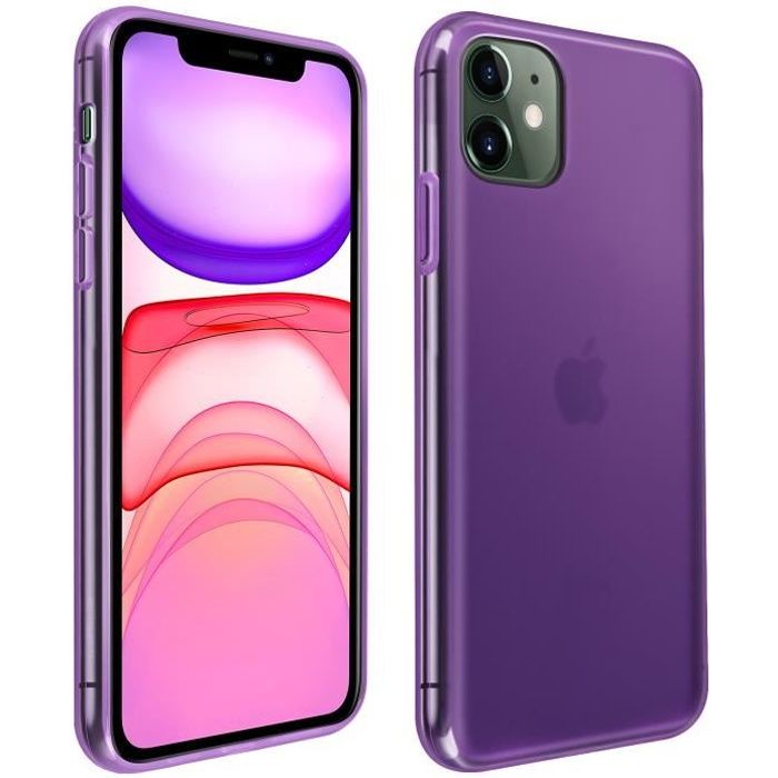 Coque iPhone 11 Silicone Gel Flexible Résistant Ultra fine violet