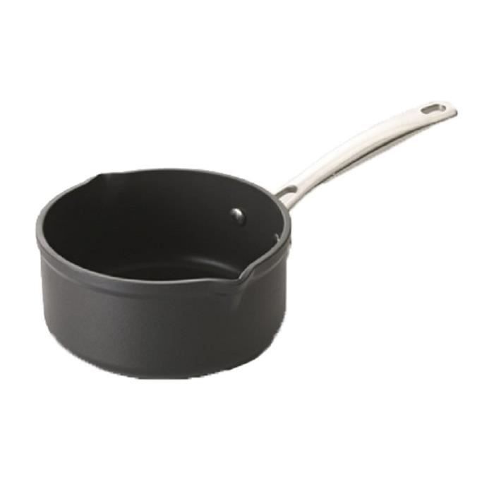 BRABANTIA TRITANIUM Casserole 16cm avec 2 becs verseurs noir et gris tous feux dont induction