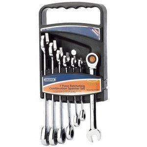 Draper 25396 Hi-Torq Jeu de 7 clés métriques à cliquet et clés plates