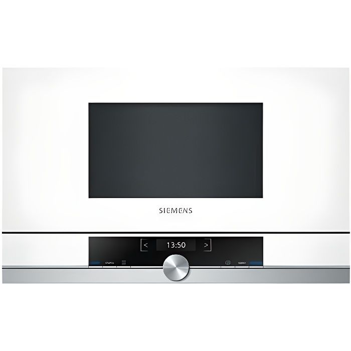 Micro ondes blanc intégrable à écran LED 900 W - Largeur: 59,4 cm - Profondeur: 31,8 cm - Hauteur: 38,2 cm