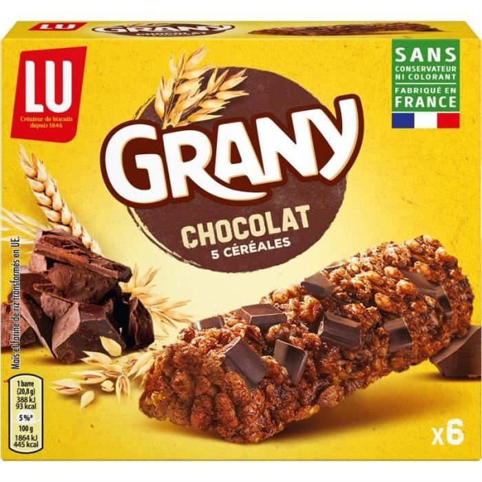 GRANY - Grany Barres Céréales Et Morceaux De Chocolat 125G - Lot De 4