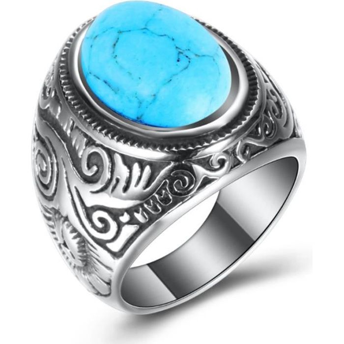 Anneaux Vintage Turquoise Anneaux Hommes Bague