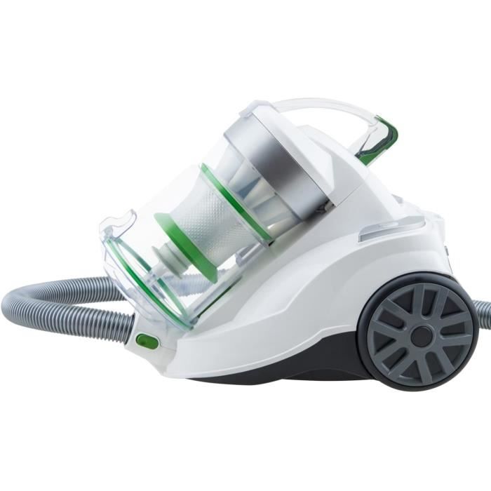 H.Koenig Aspirateur sans sac multicyclonique traineau AXO900, classe énergétique AAA, blanc, Silencieux, Puissant, Efficace, pour ta