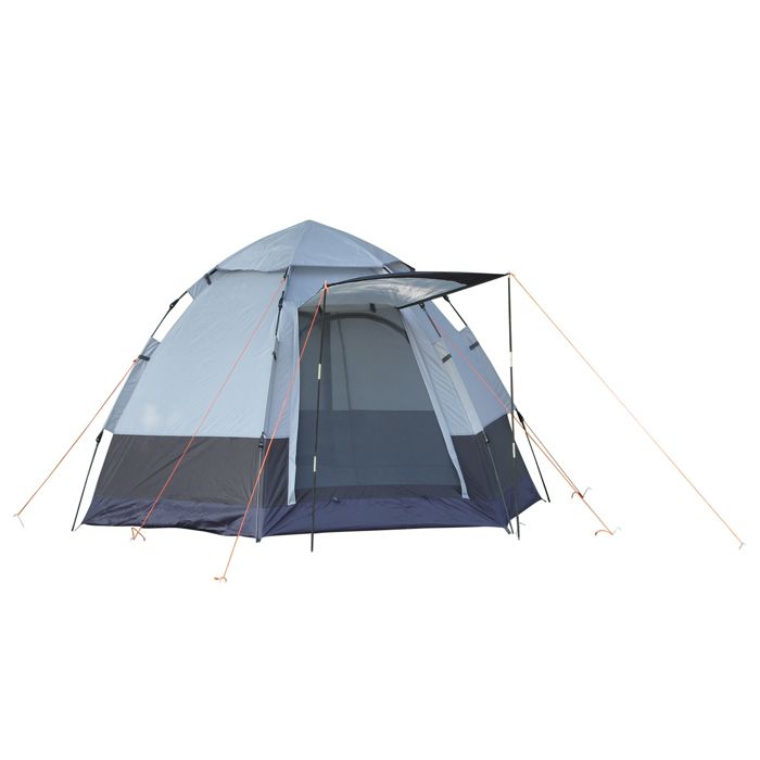 Outsunny Tente pop up tente de camping 3-4 pers. tente dôme étanche légère ventilée 2 grandes portes fibre verre polyester oxford