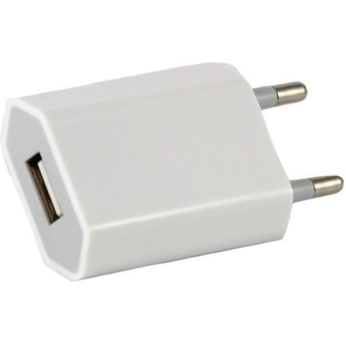 Chargeur Secteur Blanc [Compatible iPhone 4 - 4S - 3G - 3GS] Prise Murale [Phonillico®]