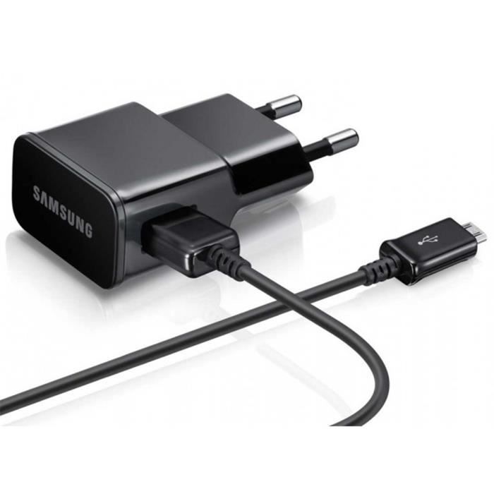 Chargeur samsung EP-TA20EBE Quick Charge 5V-2,0A avec Cable Micro USB ECB-DU4EBE pour Samsung Galaxy TAB A 10.5 2016 Couleur Noir