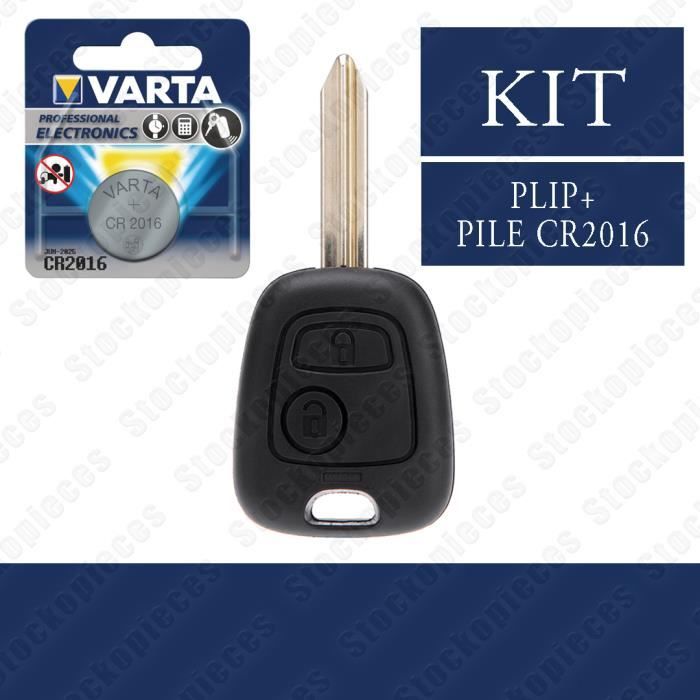 COQUE PLIP CLE TELECOMMANDE CLEF COMPATIBLE CITROEN SAXO XSARA PICASSO BERLINGO + Pile VARTA / lame x-type / modèle avec vis