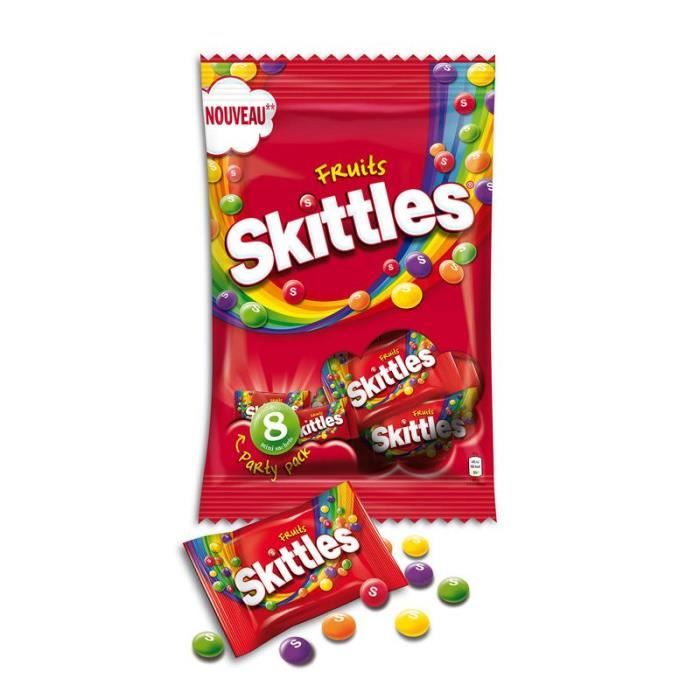 SKITTLES Bonbons tendres dragéifiés, goûts de fruits - 208 g