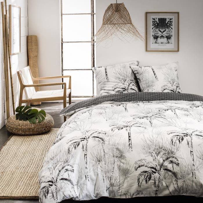 TODAY Parure de couette Sunshine #2.41 - 100% Coton - 220 x 240 cm - Blanc et anthracite